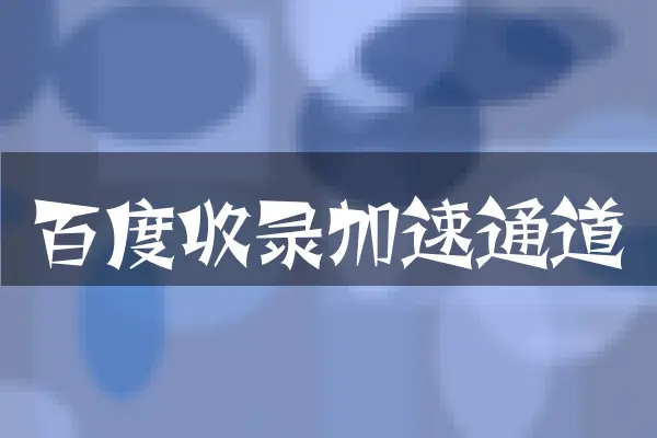 百度收录加速通道